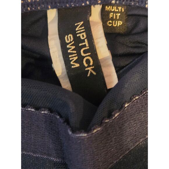 NIP TUCK 4 Nautical Foil Joanne One Piece Swimsuit • Metallic Gold Navy Blue - Picture 7 of 9